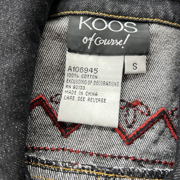 SzSmall Koos Of Course Denim Jacket NWT - Picture 5 of 5
